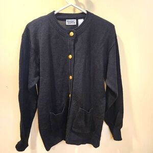 Basic Editions Women's Black Vintage Cardigan Sweater size L